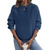 Women's Loose Long Sleeved Pullover Round Neck Large Solid Color Hoodie