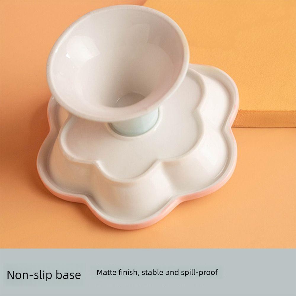 Anti Tipping Ceramic Cat Bowl Non-slip Neck Protection Pet Drinking Eating Feeder Cute Stable Dog Food Water Container