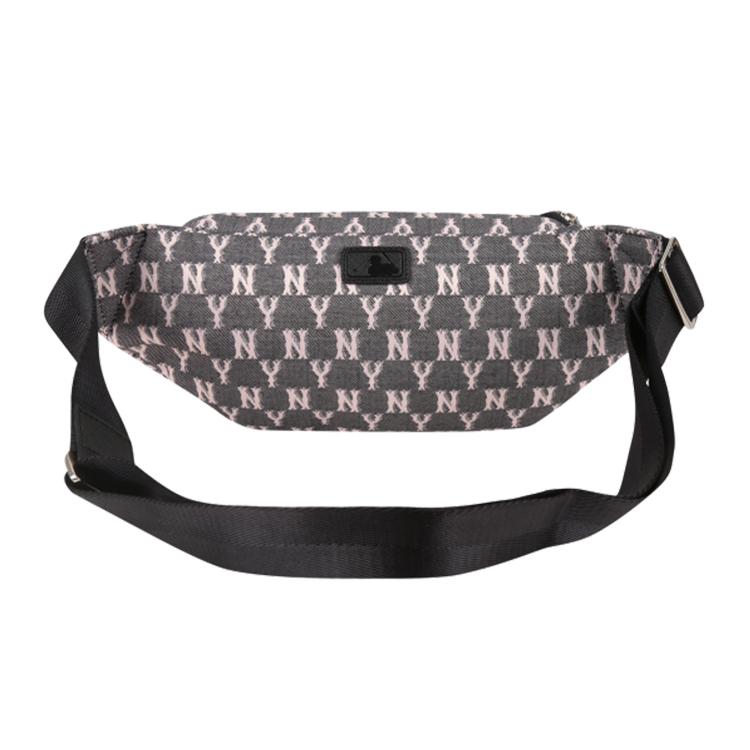 New MLB Monogram Collection Polyester Combo Bag, Shoulder Bag, Crossbody Bag, Fanny Pack Regular Unisex Dirty Pink Print 32BGCA011-50L