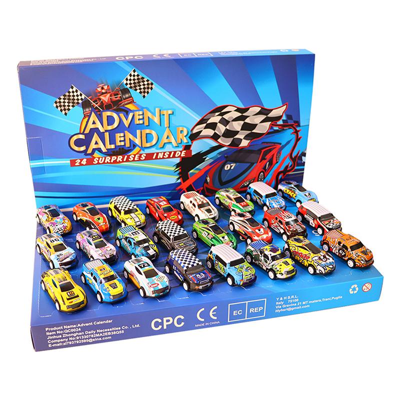 

Christmas Advent Calendar Alloy Regenerative Racing Car Toys 24 Days Countdown Calendar Digital Racing Vehicles Xmas Gift Kids