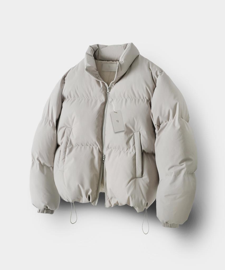 Mood Inside Unisex Short Puffer Jacket_Light Beige