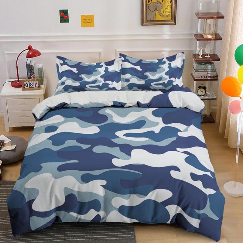Fashion Camouflage Pattern Three-Piece Set Geometric Plaid Bed Sheet Quilt Cover Pillowcase Bedding Kit