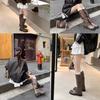 Cowhide Version~ Dune Aesthetics Velvet Retro Double Buckle 2025 New Medium and High Tube Western Boots Female Knight Boots Winter