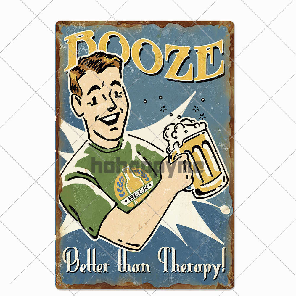 Beer Vintage Metal Tin Signs Bar Poster Pub Club Cafe Wall Decoration Retro Plaque Home Decor 20*30cm