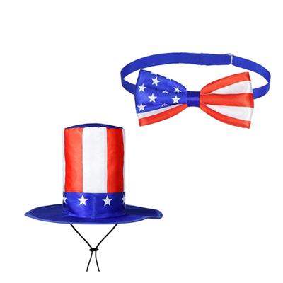 4th of July Porch Geese Outfit Patriotic Costume Clothing Independence Day Porch Garden Geese Hat Bows Tie for Outdoor