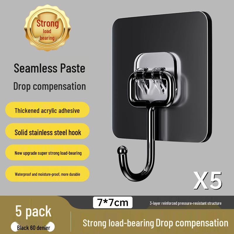 

Прозрачные прочные самоклеящиеся настенные крючки без сверления - Без следов, выдерживающие нагрузку, кухонные липкие крючки