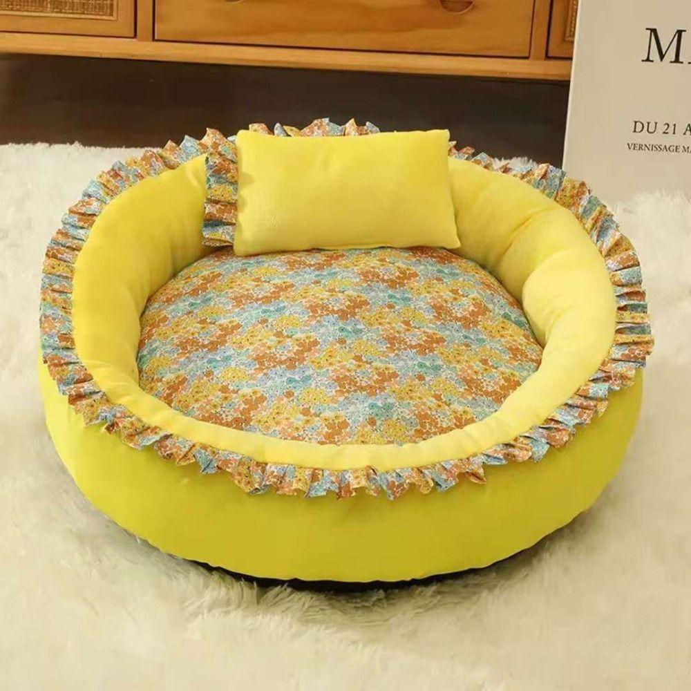 Floral Print Cat Nest Soft Pet Mattress Cute Cat Bed  Home Pet Supplies