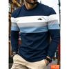 Haut Rayé Polyvalent pour Homme Décontracté Manches Longues Respirant Confortable Simple Pulls Manches Longues Homme