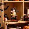 Reusable Wooden Holiday Crafts Farmhouse Halloween Tabletop Decorations, Table Topper Signs, Spooky Seasonal Home Accents Pumpkin Ghost Tiered