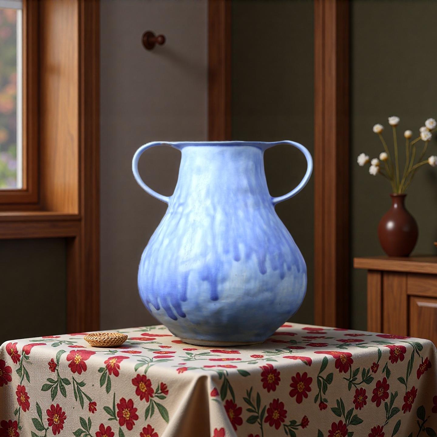 Handmade High-Temperature Ceramic Flower Vase Decorative Figurine for Indoor Décor
