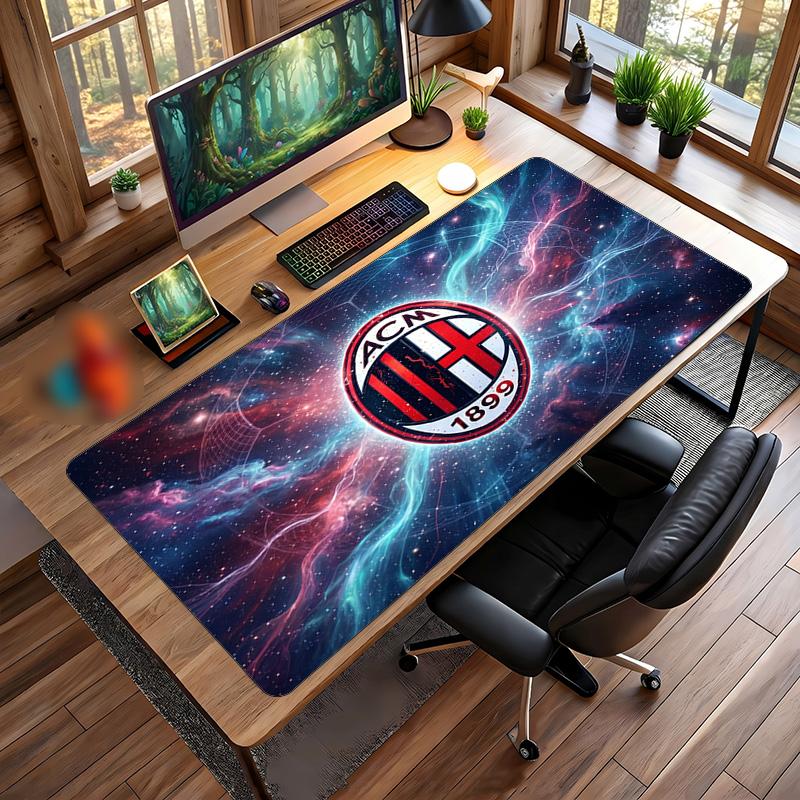 AC Milan Printed Large Mouse Pad, Non Slip Soft Rubber Gaming Desk Mat for Office Laptop Computer Decor