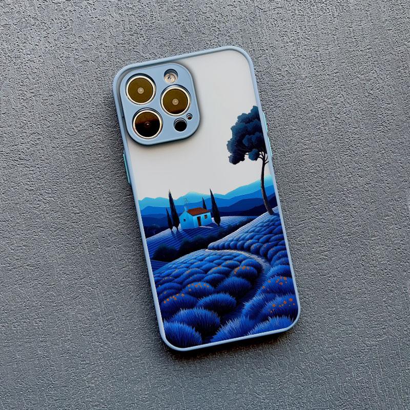 Yellow Sunset Mountain Phone Case For iPhone 16 14 15 11 12 13 Pro Max Mini XR X XS 7 8 Plus SE Natural Scenery Shockproof Cover