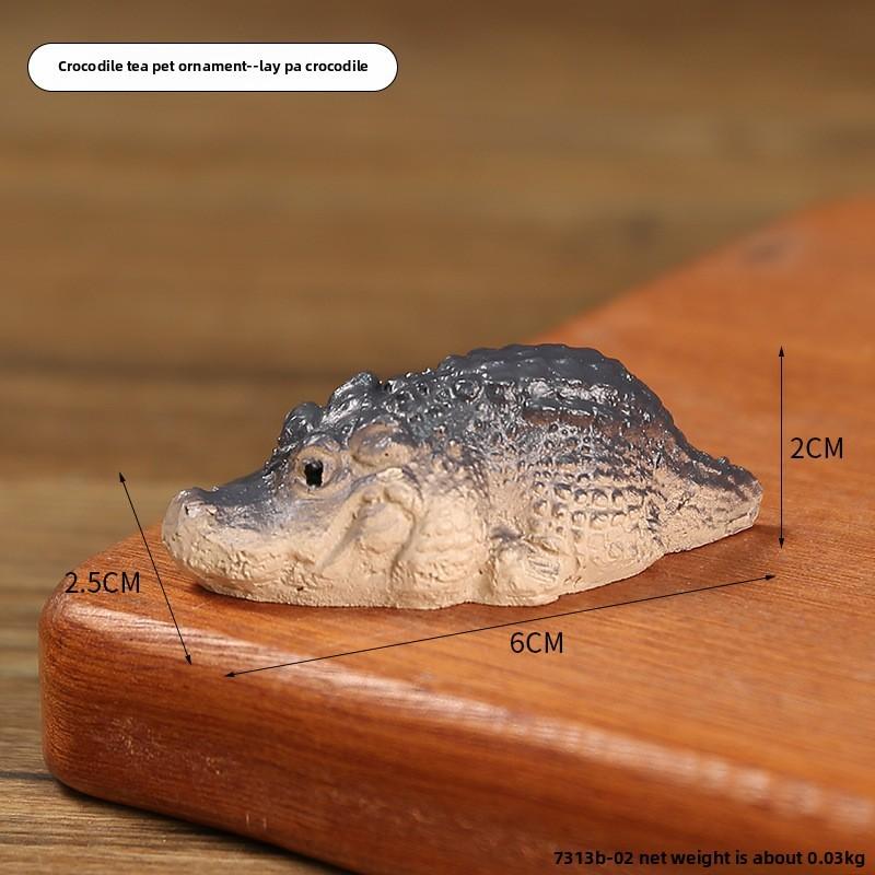 

Миниатюрная фигурка чайного питомца из смолы в виде аллигатора, подарок для чайного столика и декора офиса Lazy Croc