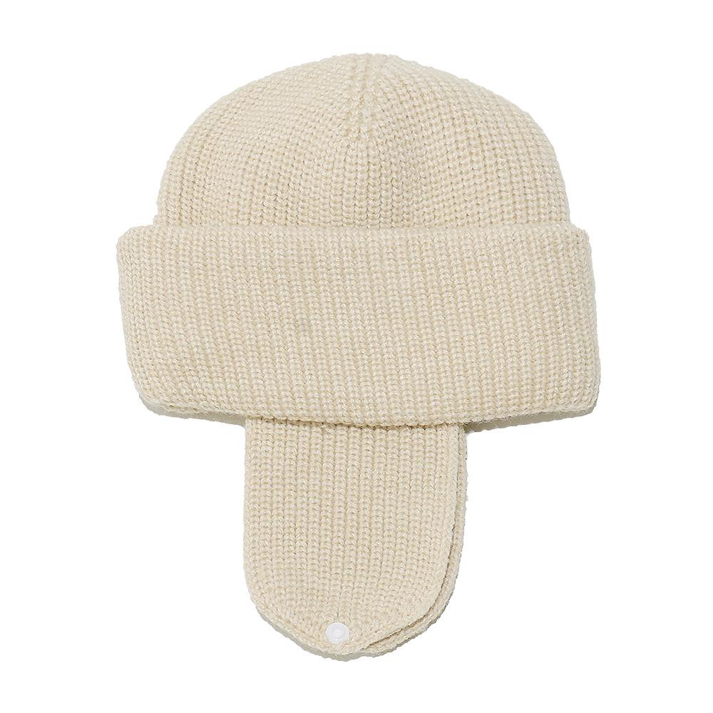 Autumn and winter new solid color simple warm wool hat children's knitted hat ear hat winter