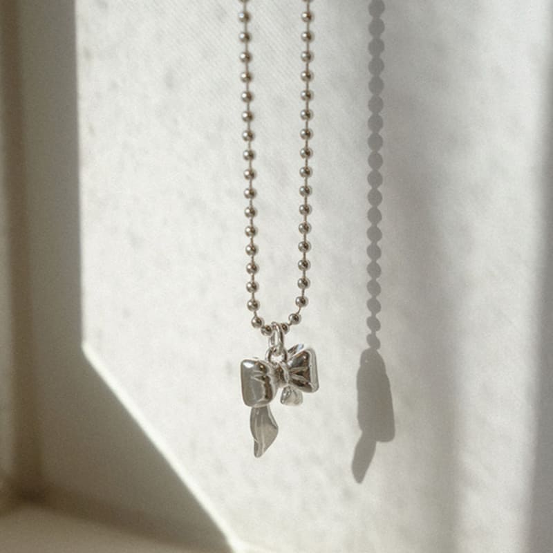 REINDEER [SILVER 925] HOLIDAY BOW NECKLACE 04