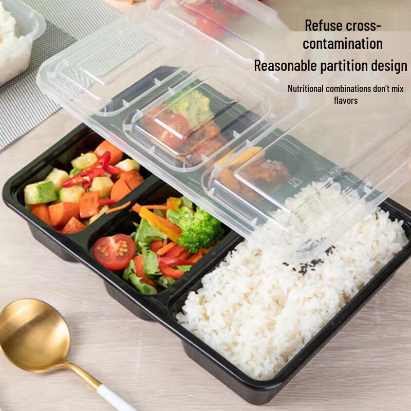 Disposable 4-Compartment Meal Prep Containers