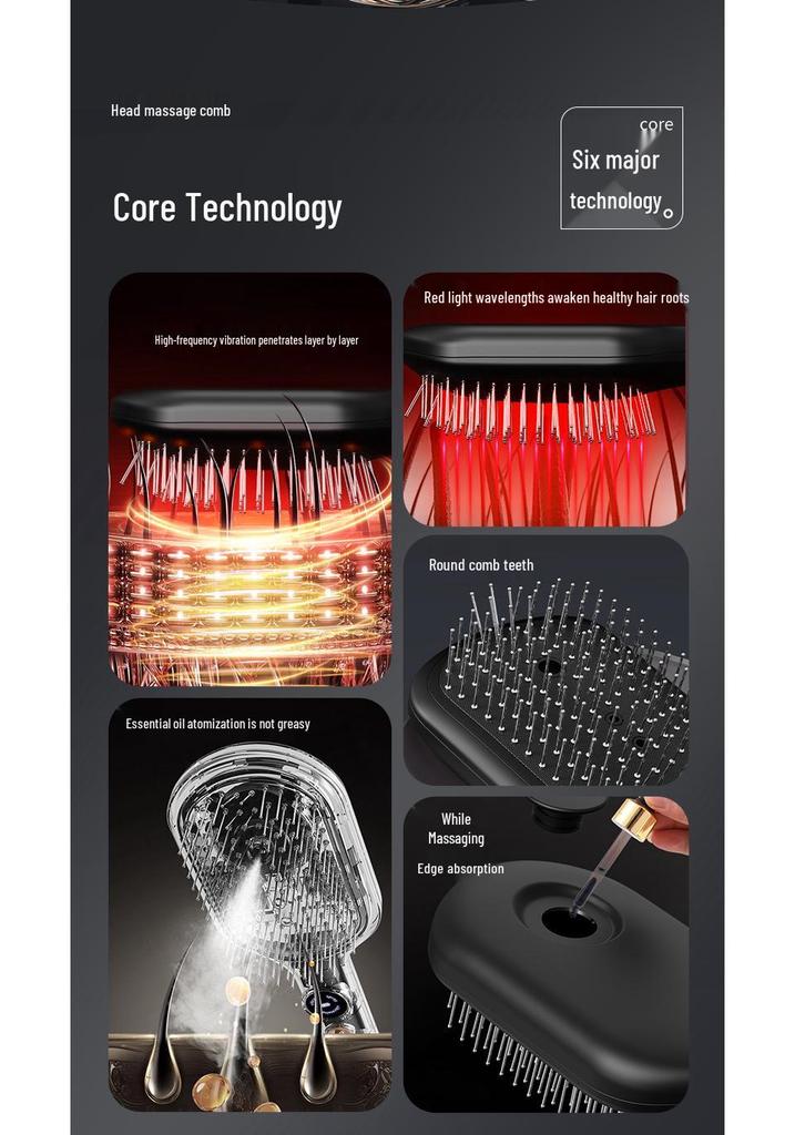 Electric Hair Growth Scalp Massager and Liquid Applicator Comb