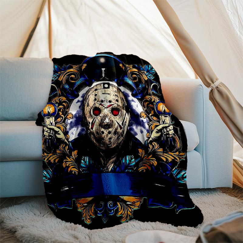 Friday the 13th Theme Printed Blanket - Perfect for Couch, Bed, Travel & Outdoor Use | Machine Washable, Cozy & Durable.