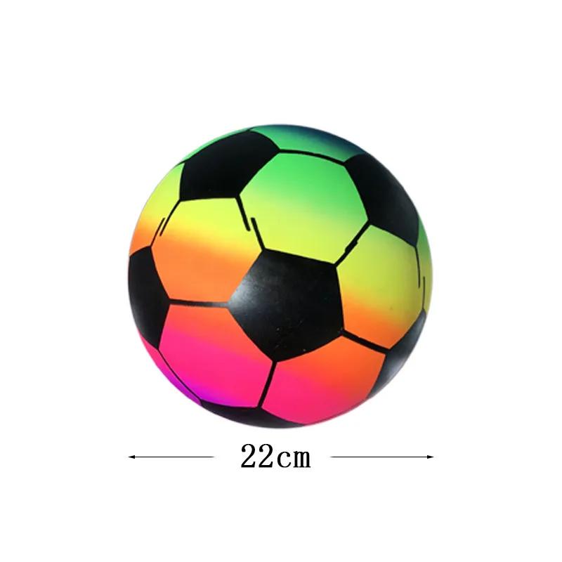 3pcs Environmentally Friendly Rainbow Ball Toys for Children Indoor and Outdoor Game Soft and Elastic Leather Ball Party Gifts