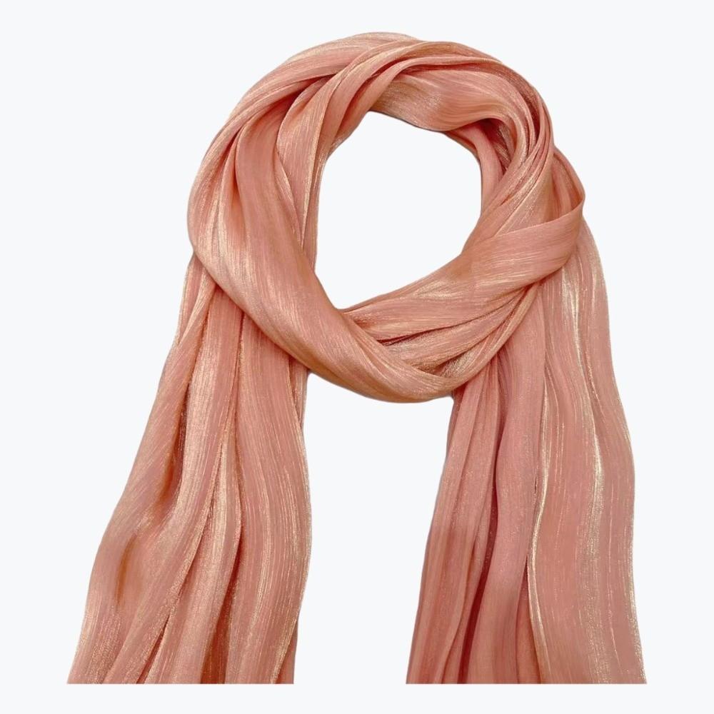 Shining Silk Scarf Chiffon Chiffon Hijab Veil High Qulaity Sunscreen shawl  Outdoor R
