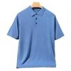Men's Casual Polo Collar Knitwear: Spring/Summer Solid Color Short Sleeve Pullover