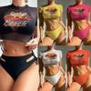 2024 Women's European & American Split Bikini Set with Short Sleeve Top