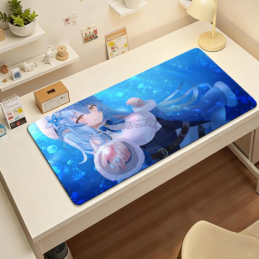 Gaming Mouse PadLarge Desk Mat Antislip Stitched EdgesGalaxy Blue Hair Elf Anime Girl Print Keyboard Pad for Office Gaming