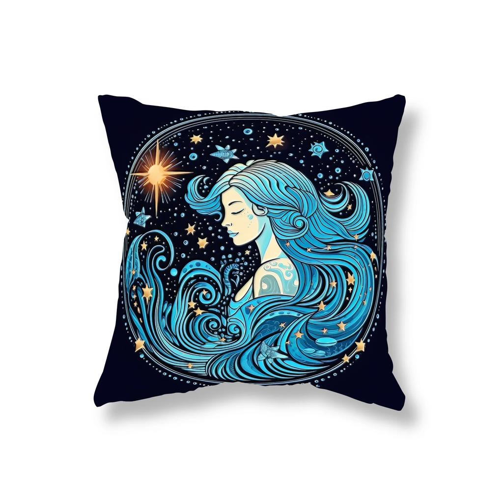 Wystrój domu Wzory znaków zodiaku Dekoracyjne poszewki na poduszki Dekoracyjna poszewka na poduszkę Nadaje się na sofę, sypialnię, samochód Poszewka na poduszkę