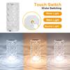 LED Crystal Desk Lamp Projector Bedside Atmosphere Light 3/16 Color Touch Adjustable Night Light Diamond Small Night Light Romantic Hand Gift