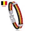 Geflochtene Flaggenfarbe Lederarmband PU Kunstleder Manschette Fußball Weltmeisterschaft Land Armband Unisex Schmuck