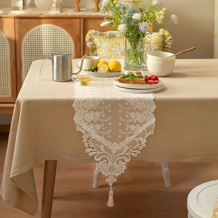 

Белое кружево настольная дорожка американский скандинавский длинная скатерть легкая роскошь кофейный столик обеденный стол тумба под телевизор скатерть чехол полотенце 32*200CM