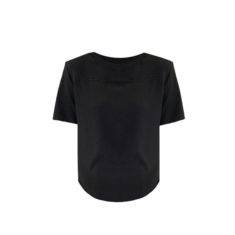 Hohl kurzärmeliges T-Shirt Damen Sommer Neu Dünn Spice Girl Design Sinn Student Schlankes Unterteil Oberteil Ins Trend