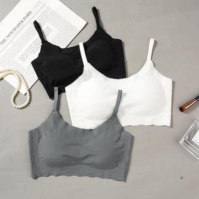 Sommer Damen Push Up Eis Seide Nahtloser BH Gepolsterte Unterwäsche Dünne BHs Lingerie Bralette
