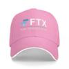 FTX RISK UnisexAGEUnisexT LOGO BASEBALL CAP BLACK WITH WHITE TRIM AND BLUE ACCENT DESIGN FOR ADULTS FASHIONABLE AND DURABLE HAT