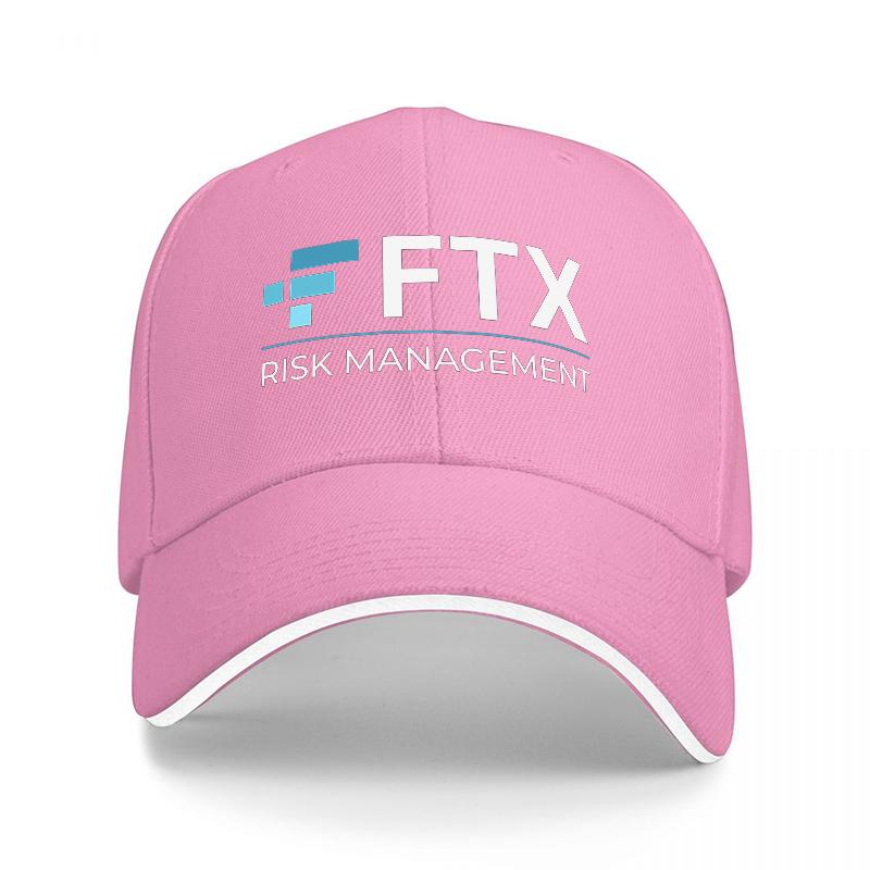 FTX RISK UnisexAGEUnisexT LOGO BASEBALL CAP BLACK WITH WHITE TRIM AND BLUE ACCENT DESIGN FOR ADULTS FASHIONABLE AND DURABLE HAT