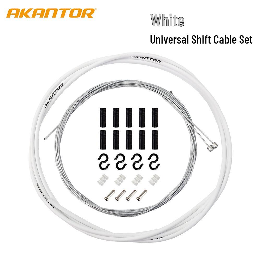 AKANTOR Bicycle Brake & Gear Shift Cable Set for Mountain, Road, or Folding Bikes