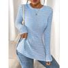 New Round-neck Slit Long-sleeved Versatile Casual Women's Base Layer T-shirt