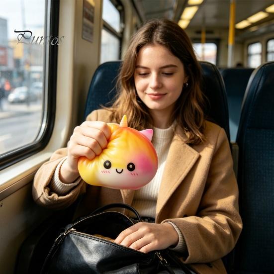 Focus Improvement Tools Giant Dumpling Stress Relief Toy, Slow Rising Hand Squeeze Ball, Toy Soft Desk Fidget Sensory Tool for Office Home Relaxation