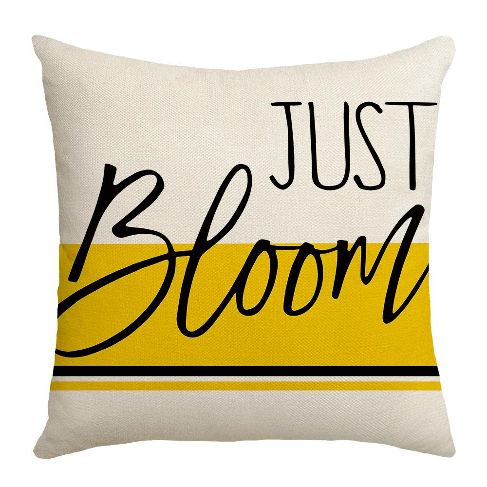 New Pillow Summer Yellow Daisy Home Sunshine Cushion Linen Pillow Case