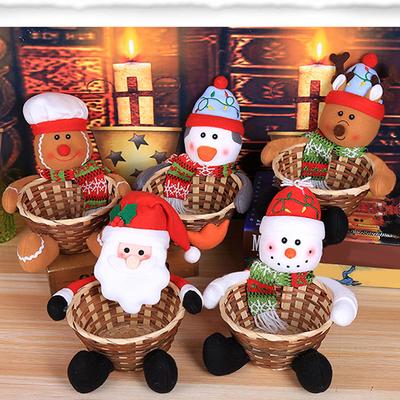 Cesta de armazenamento de doces decorativa de Natal feliz Pingente de mesa Cesta de armazenamento de doces infantil Pingente decorativo de Natal