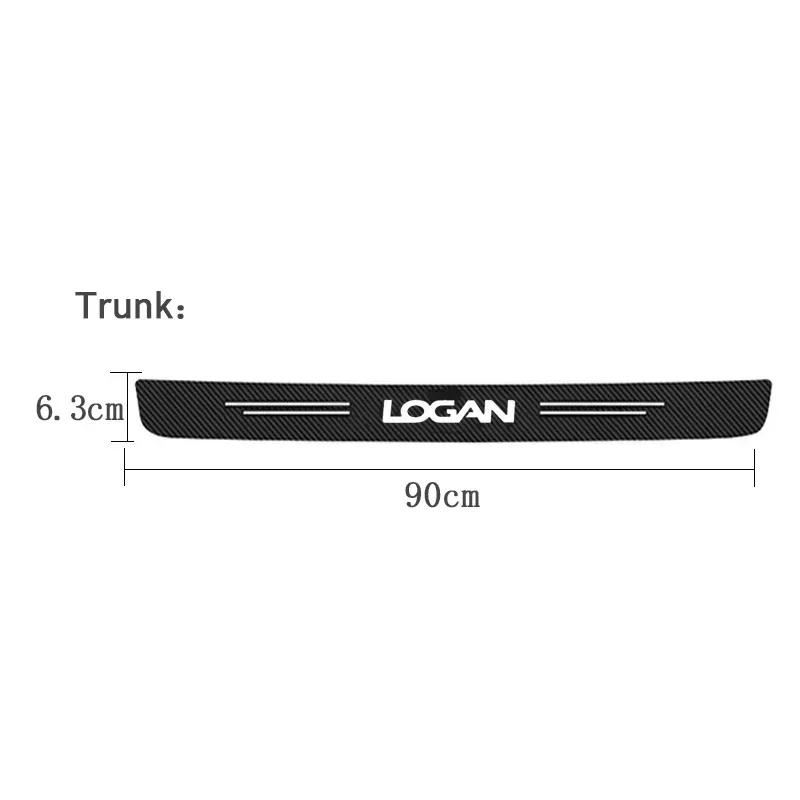 Carbon Fiber Car Door Threshold Stickers Tape for DACIA Logan Badge Duster Spring Lodgy Dokker Trunk Sill Protective Film Decals