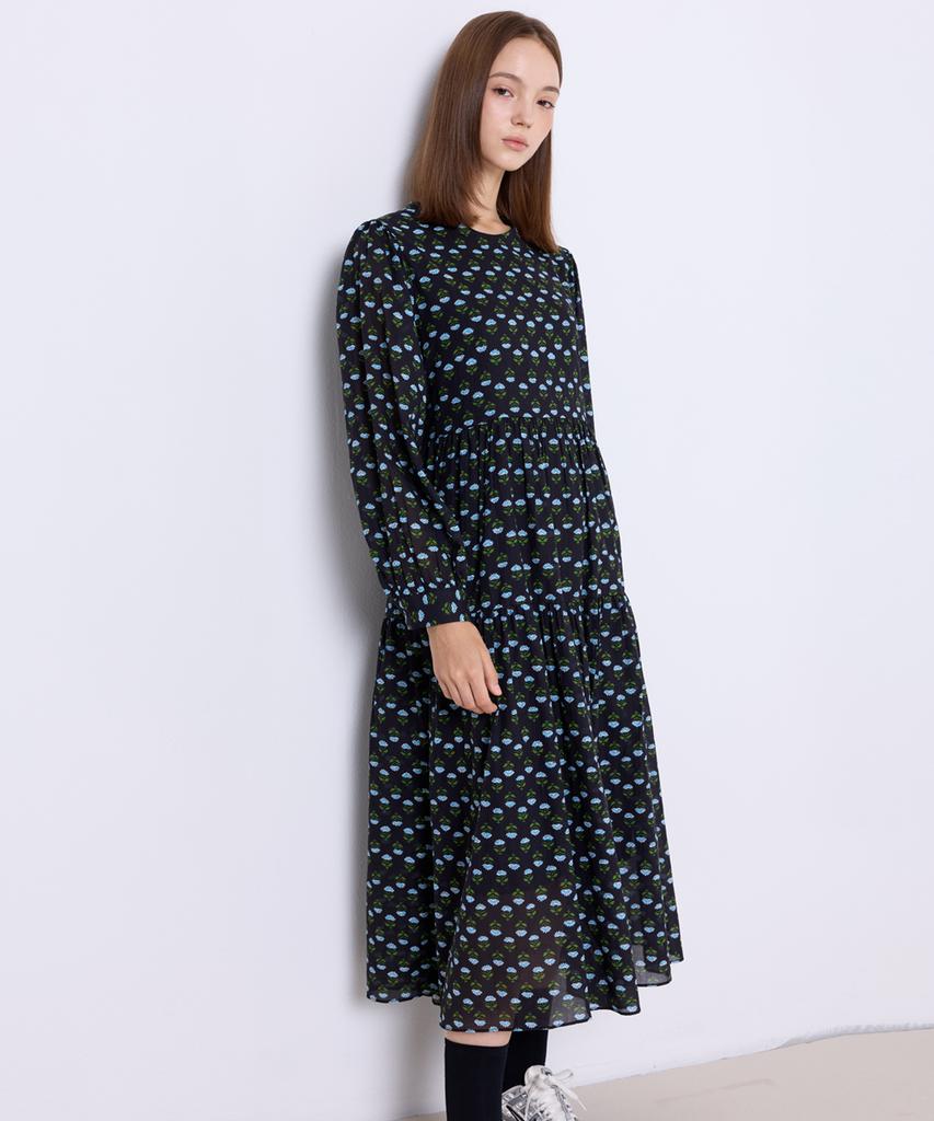 Manavis Seven Spore Long Dress [Black]