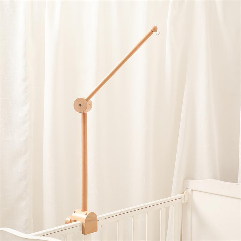 Wooden Rotating Arch Crib Mobile Bracket, Mosquito Net Hanger, Baby Crib Accessory, Newborn Soothing Crib Bell