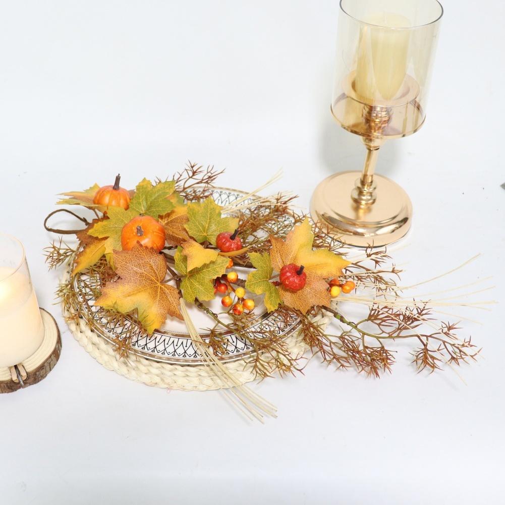 50cm Leaf Pumpkin Halloween Door Hanging Rattan Garden Wall Hanging Garland For Home Party Decoration