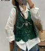 Z2005 Spring and Autumn Series Temperament Lace Embroidery, Vest Wear Foreign Style Loose and Thin Stacked Cotton Thread Vest