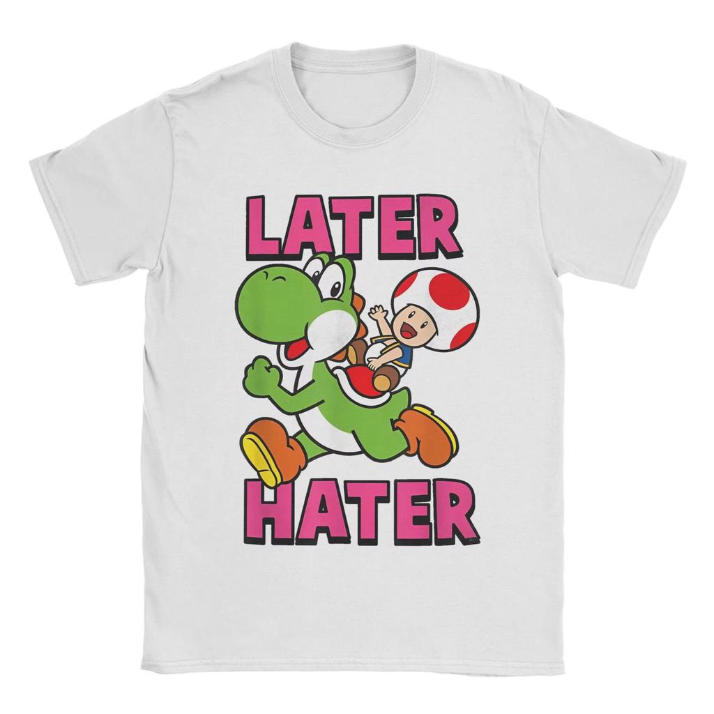 Mario Yoshi Toad Later Hater T Shirts Men Women Funny T-Shirts Round Neck Game Anime Tee Shirt Clothing