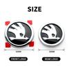 ZDVK6 for Skoda 80/90mm 3D ABS Car Front Grille Trunk Logo Sticker Octavia 2 3 A5 A7 Kodiaq Fabia Rapid 3 Karoq Superb VRS Accessories