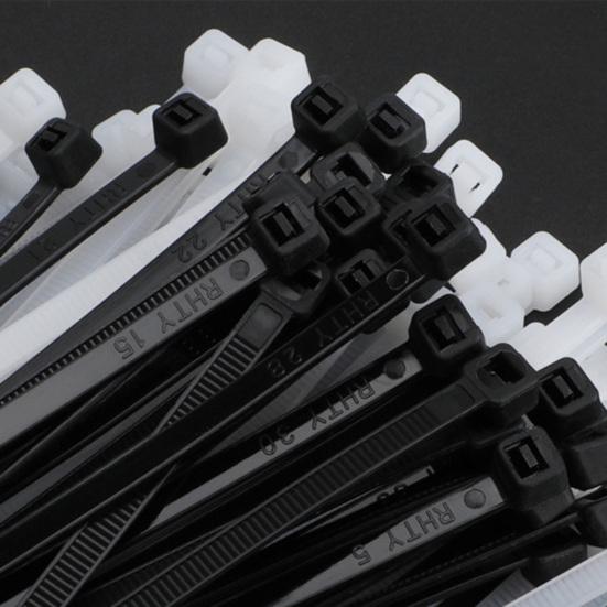 250/500/1000Pcs Universal Nylon Cable Tie Buckle Heavy Duty Self-Locking Nylon Zip Tie Indoor Outdoor Automotive Car Mount Wire Tie Fastener Strap