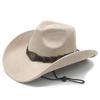 Vintage Western Cowboy Hat With Suede Fabric And Large Brim For Fashion And Sun Protection