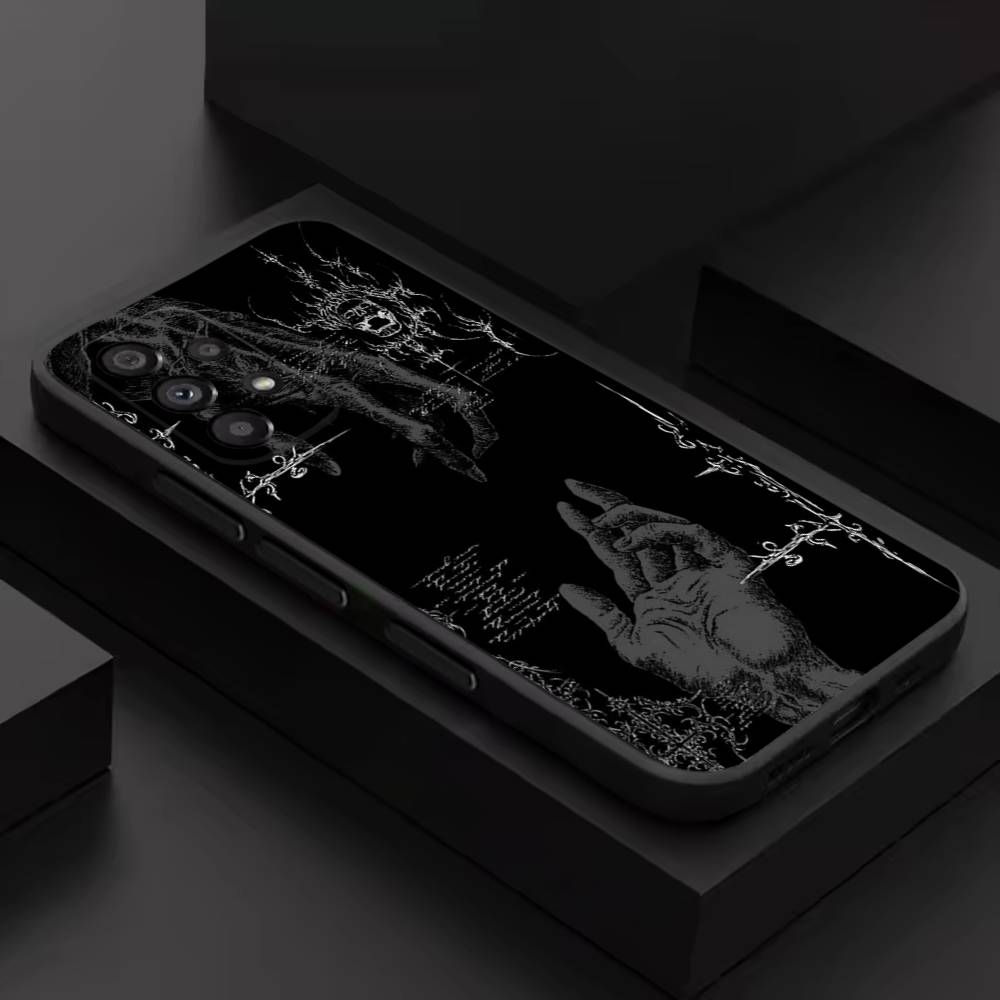 Dark Gothic Cybersigilism For Samsung S 26,25,24,23,22,30,21,10,9,Ultra,Plus,Lite,FE,4,5G Phone Case Black Soft Case